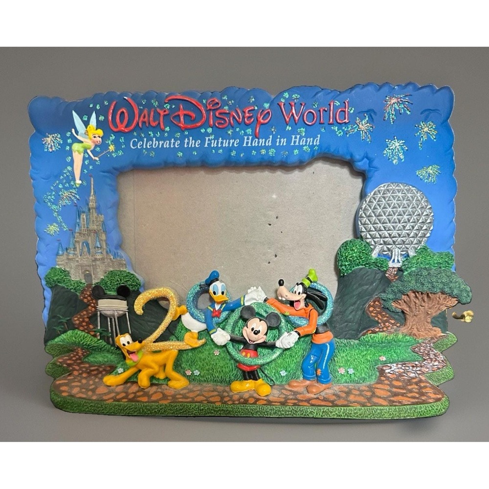 Walt Disney World Photo 3" x 5" Picture Frame Vintage 2000 Millennium Mickey